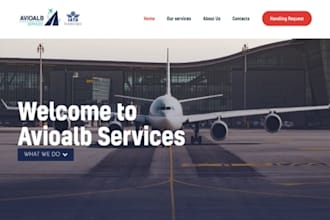 design wix aircraft charter website private jet rental aviation service website