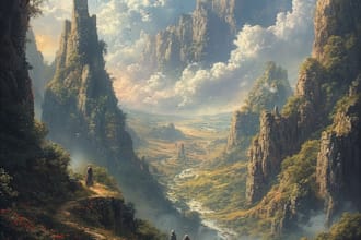 draw fantasy landscape or enviroment art