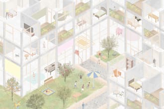 create an architectural axonometric visualization
