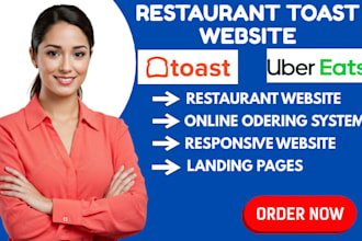 create responsive toast restaurant cafe website with online food ordering system