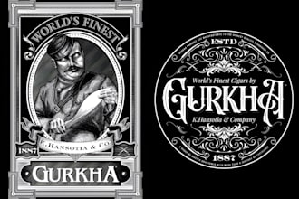 design vintage cigar band, cigar label and luxury tobacco logo