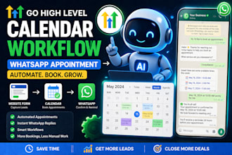 setup go high level calendar workflow, whatsapp appointment bot,ghl website form