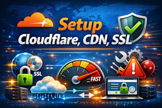 setup cloudflare, CDN, SSL and fix all website issues