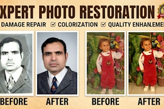 do professional photo restoration and repair damaged photo