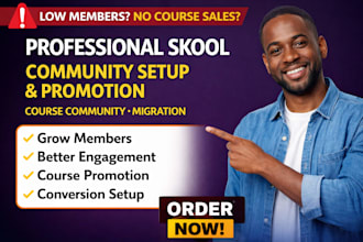 setup professional skool and promotion online course community migration
