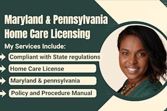 write maryland, pennsylvania licensed policy and procedure manual for home care