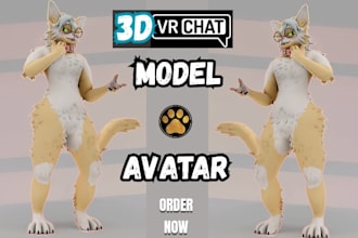 do stylized vrchat anime avatar commission model from scratch with face tracking