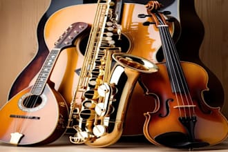 play soulful saxophone, violin, guitar or mandolin for your track