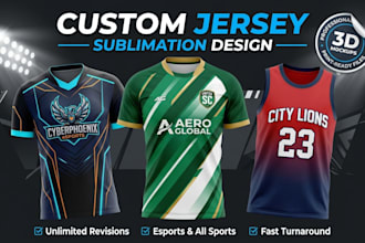 design custom sublimation esports and sports jersey mockups