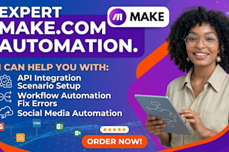 setup make com automation, fix make com scenario made com expert make automation