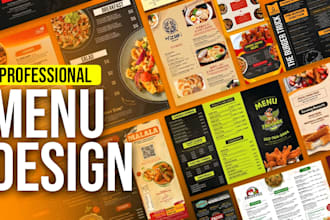 design professional restaurant food menu layout