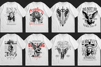 custom typography christian t shirt design within 6 hours