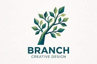 design a creative and nature inspired branch logo for your brand