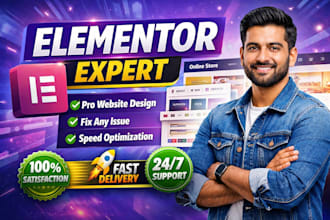 design your wordpress website as a elementor expert