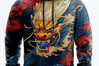 make trendy streetwear hoodie design with mockup