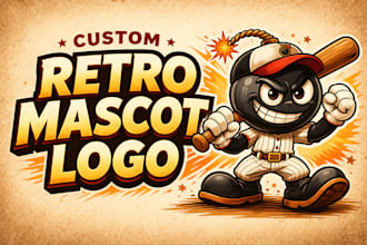 design retro vintage mascot logo in 1930s rubber hose style