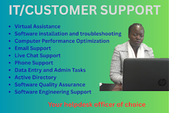 provide customer support, chat, email, and VA services