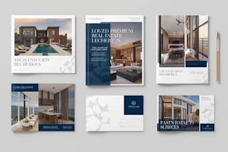 design premium real estate brochure, pamphlet, flyer, postcard for marketing