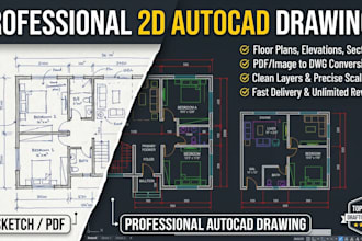 create detailed 2d floor plans for house, office or building