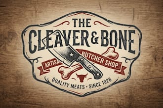 design a bold and professional butcher shop logo