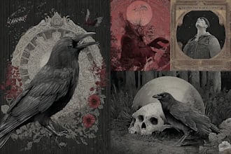 draw black, doom, death and occult illustration for band