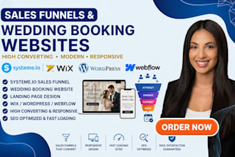 systemeio salesfunnel wedding booking website wix wordpress landing page webflow