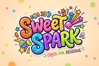 design a fun and colorful candy brand logo