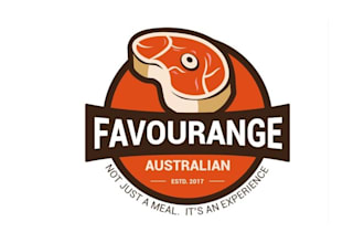 design meet beef seafood packaged product logo