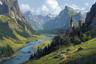 do fantasy background and landscape