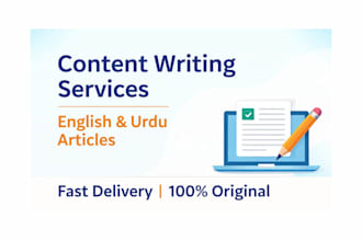 seo optimized articles and blog posts in english and urdu