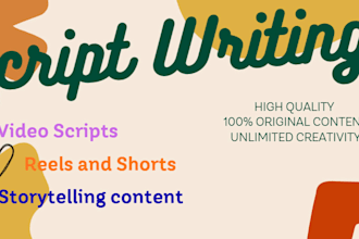 create engaging scripts for youtube ,reels and content