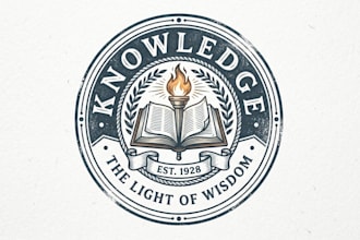 do knowledge logo design education, wisdom and smart brand identity