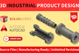create solidworks 3d cad models and manufacturing drawings