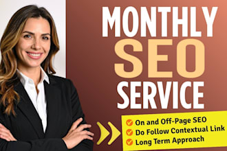 provide complete monthly SEO service with on page and off page