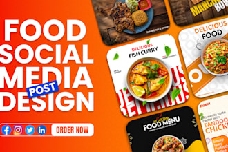 design food social media posts for restaurant ads design