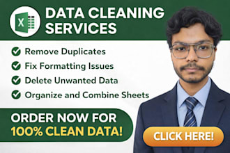 do excel data cleaning, formatting, split and merge data
