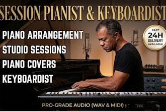 be a piano cover song session pianist, piano player keyboardist music producer