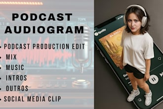 create podcast audiogram, video reels, social media clip