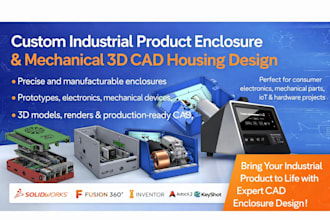 design custom industrial product enclosure and mechanical 3d cad housing