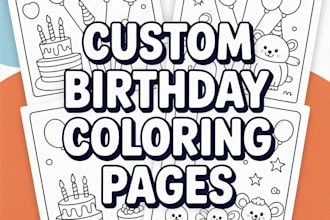 create custom kids birthday coloring pages printable