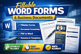 create fillable word forms, templates and business documents