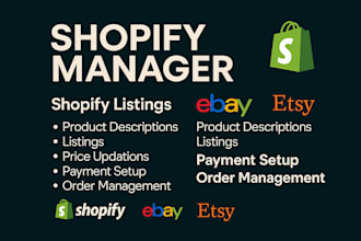 manage your shopify, ebay and etsy stores with listings and orders