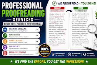 proofread and correct grammar, spelling and punctuation