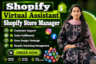 be your shopify virtual assistant for shopify marketing, shopify store manager