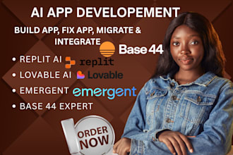 build your ai saas mvp or web app using base44, lovable,replit ai and automation