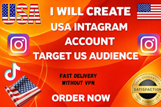 create USA tiktok account, USA instagram account, tiktok USA instagram account