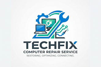design a professional and modern computer repair service logo