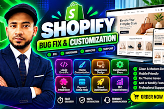 fix shopify liquid errors, customize themes and solve bugs