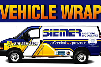 design professional van wrap, truck wrap, trailer wrap design