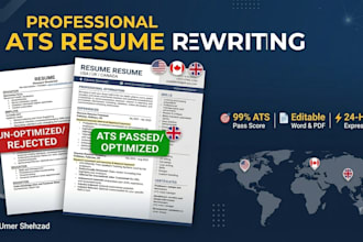 rewrite your resume for USA, UK, canada jobs